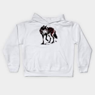 Chinese Style Ink Wolf Kids Hoodie